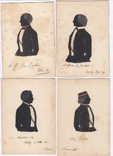 4x Studentika Scherenschnitte/ Silhouetten - Corps Stauffia - Stuttgart um 1850