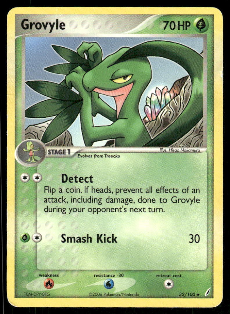 2006 Pokemon Grovyle Uncommon Crystal Guardians 32/100 DMG