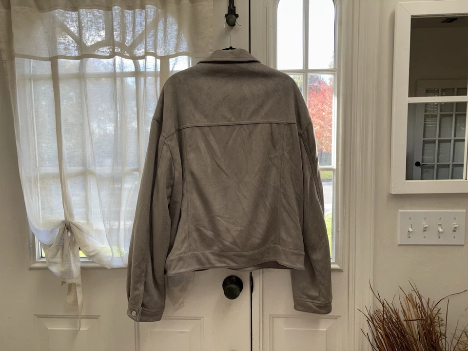 Jaqueta de camurça marrom claro masculina Zara GG - Imagem 3 de 4
