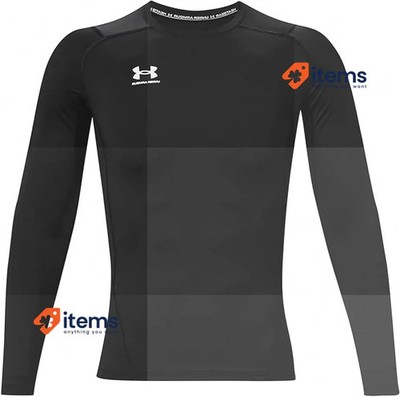 Under Armour Herren HeatGear Langarmshirt, Midnight Black, M, UA HG Comp LS