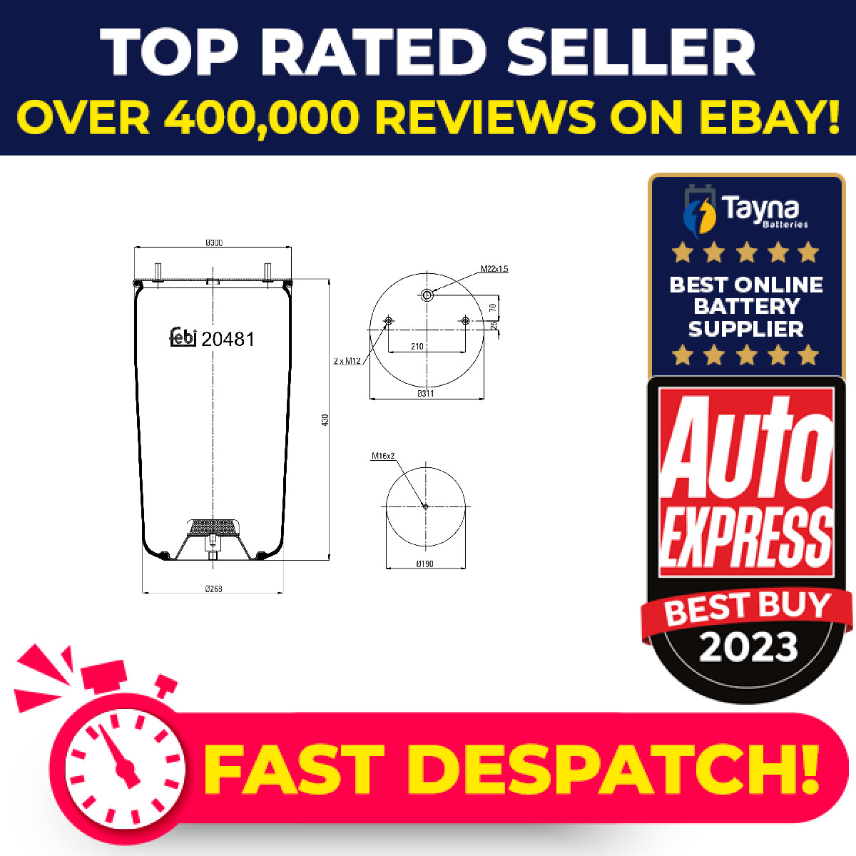 Air Suspension Spring 20481 Febi Bag 0542941010 750570 Top Quality Guaranteed