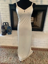 Olga Vintage 981L Long Full Slip Dress Lace Trim Nylon Feminine Nightgown Sz 32