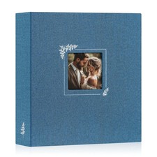 Lanpn Scrapbook Photo Album 8.5x11, Linen Window Design Cover Top Load 3 Ring...