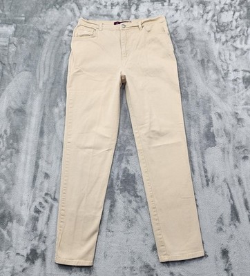 Gloria Vanderbilt Jeans Womens 10 Beige Amanda High Rise Slim Leg Stretch Denim