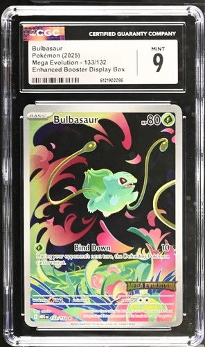 New ListingBulbasaur 133/132 Stamped CGC 9 Mint, Mega Evolution Pokemon, Enhanced