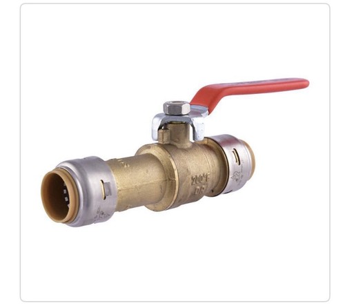 SharkBite MAX UR24736, 3/4-in. Brass Push-to-Connect Slip Ball Valve