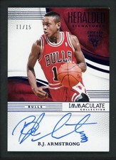 2024-25 B J ARMSTRONG 11/15 AUTO PANINI IMMACULATE COLLECTION AUTOGRAPHS