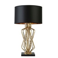 Tischlampe Tischleuchte Hoch 72 Cm Metall Satin In Gold Schwarz E27 Wohnzimmer