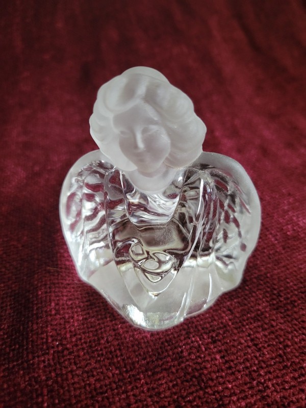 Vintage Crystal Art Glass Guardian Angel Cherub Fenton No Stone