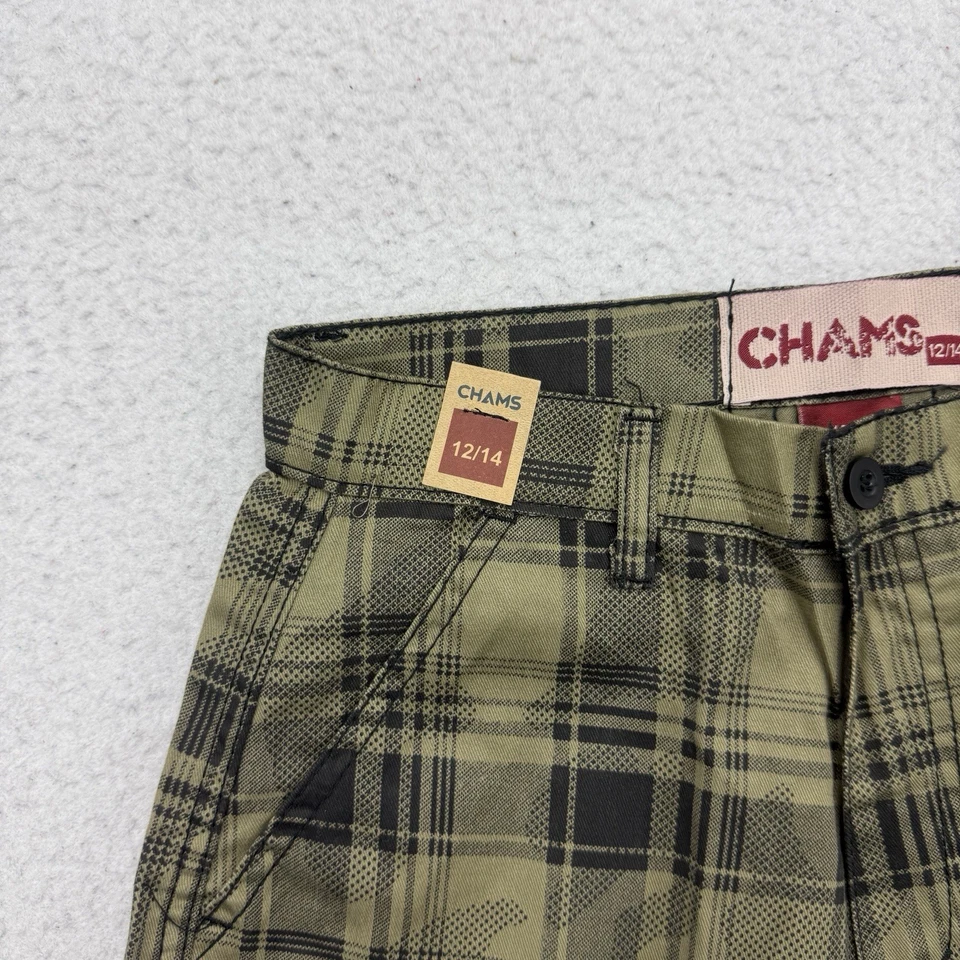 Pantalones Cortos Carga Chams Niños 12/14 Bolsillos Utilitarios a Cuadros Nuevos con Etiquetas Foto 3 de 4