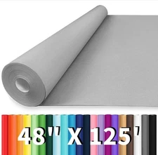 48"x1500"(125') Grey Wrapping Paper, Birthday Wrapping Paper, Solid Color Art...
