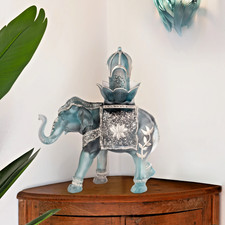 Daum “Shalmara” Elephant Blue-Grey with Palladium Finish Limited Edition 25