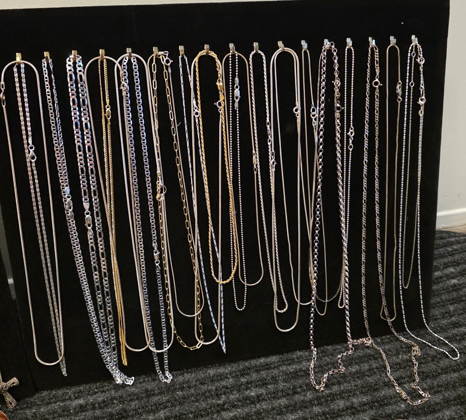 VINTAGE STERLING JEWELRY MIXED LOT 26 CHAINS
