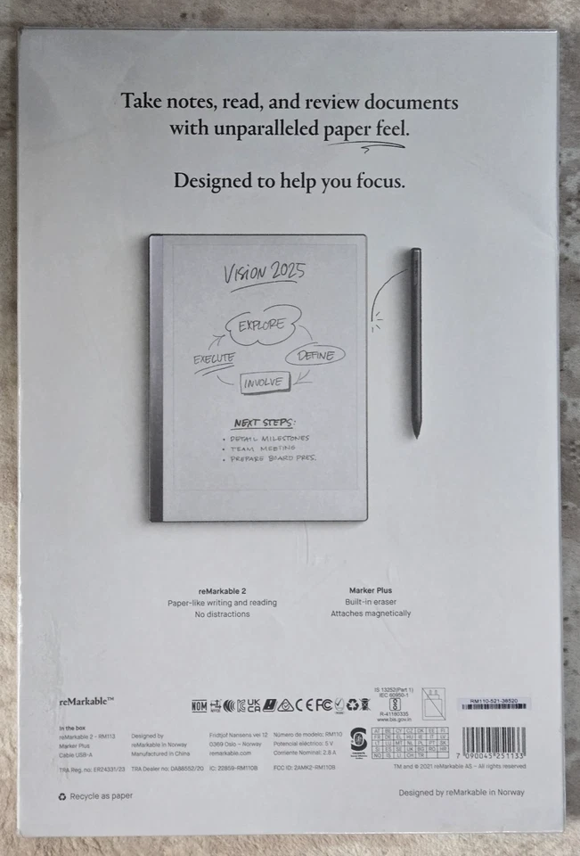 reMarkable 2 RM113 10.3” Paper Tablet With Marker Plus – Digital Notepad - Image 2 of 4