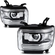 For 2014-2019 GMC Sierra Base/Denali/SLE/SLT Headlights Assembly Pair Headlamp