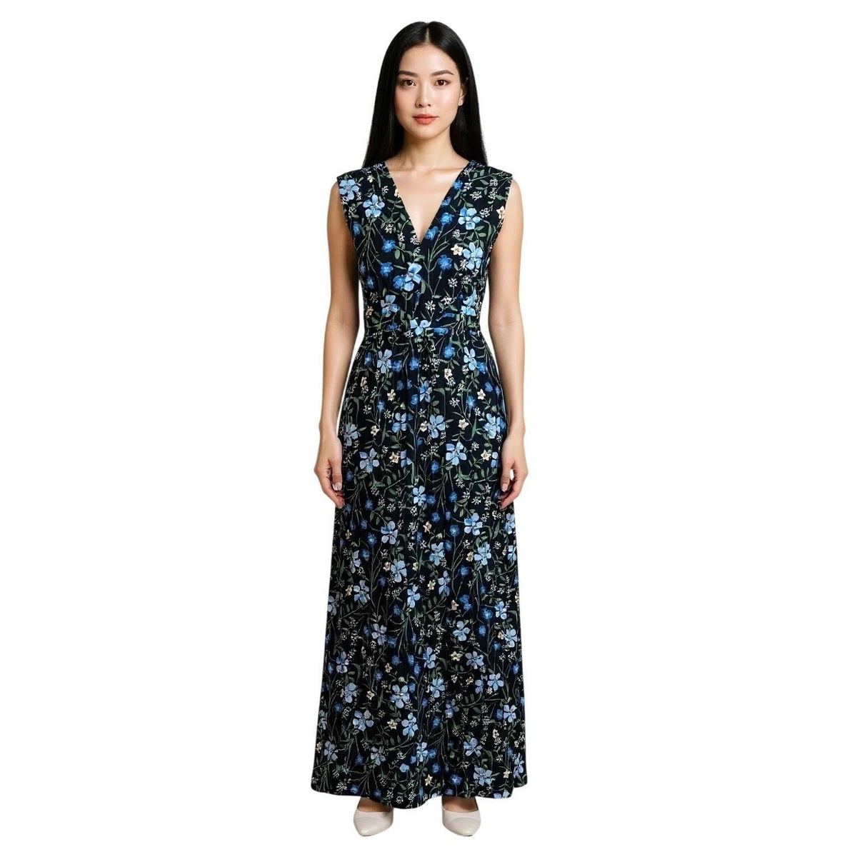 knee length dresses for ladies Flora Satin Maxi Dress main image 0