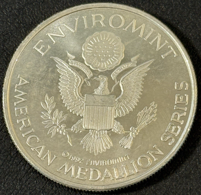 1992 1 Oz .999 Silver Enviromint Native American Chief Round 