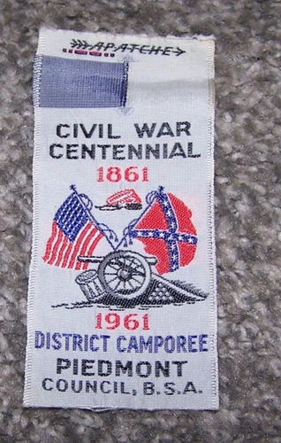 Rare Boy Scout Civil War Centennial 1961 Ribbon NC Piedmont Council Camporee