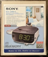 Open Box Sony Dream Machine FM/AM CD Clock Radio ICF-CD815 Box Wear