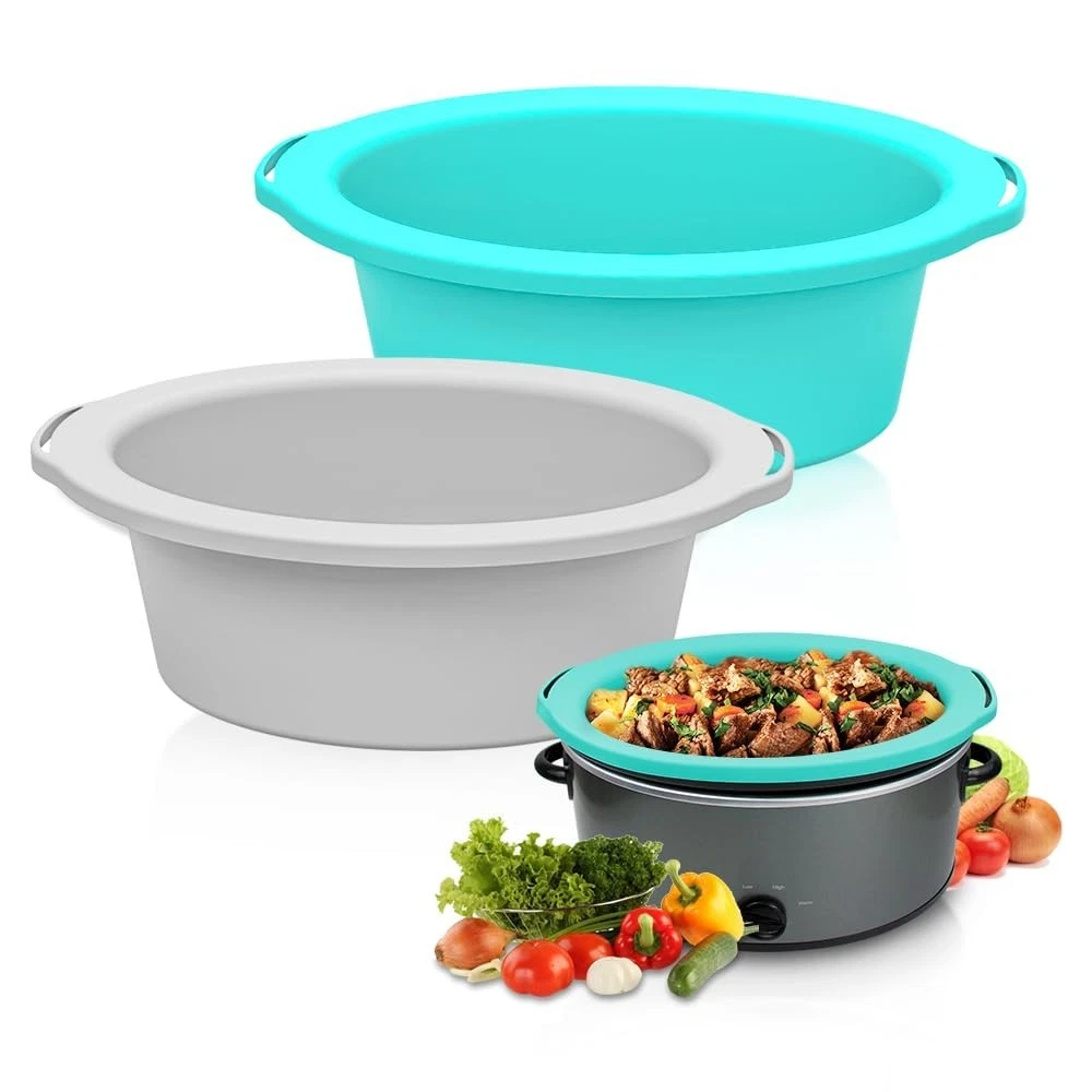 Reusable Silicone Slow Cooker Liners - Food Safe, Dishwasher Safe, Fits 6-8 Quar