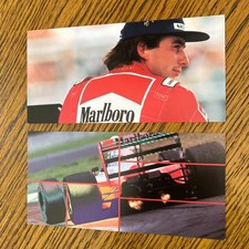 Ayrton Senna McLaren Honda postcard 2 pieces