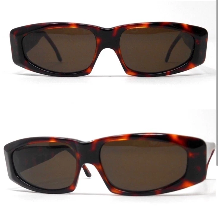 Gafas de sol angulares francesas vintage años 80 marrón y negro, stock muerto, marco Francia Foto 2 de 3