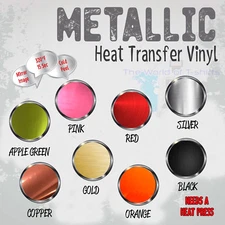 Metallic HTV Heat Transfer Vinyl for T-Shirts 20" Roll(s)