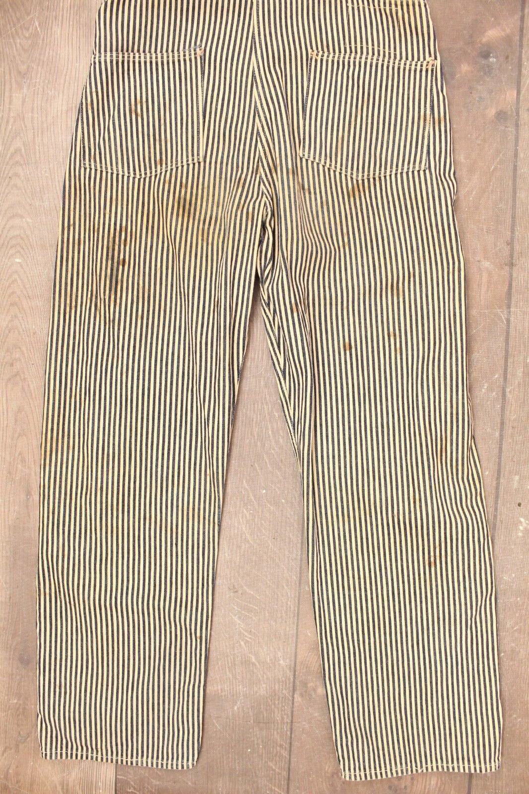 Vtg Boy's 40s 50s Blue Hickory Striped Bib Overal… - image 13