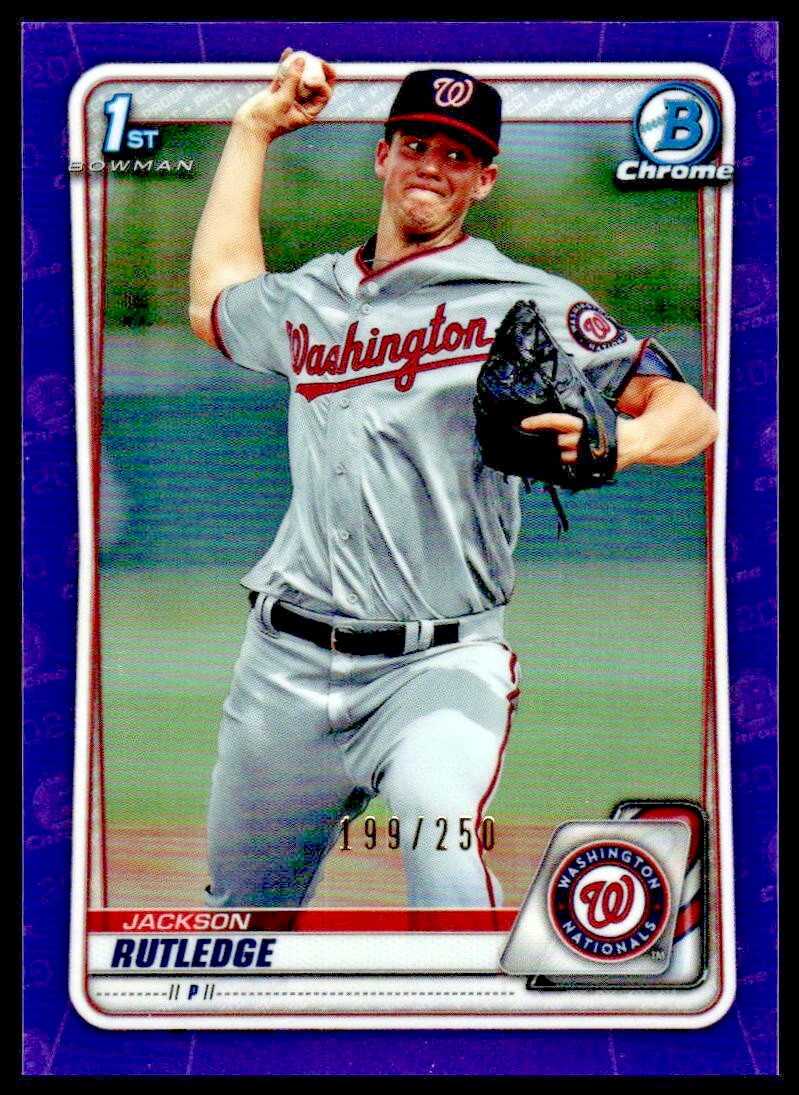 2020 Bowman Chrome Purple Refractor JACKSON RUTLEDGE RC NATIONALS #BCP-91  /250