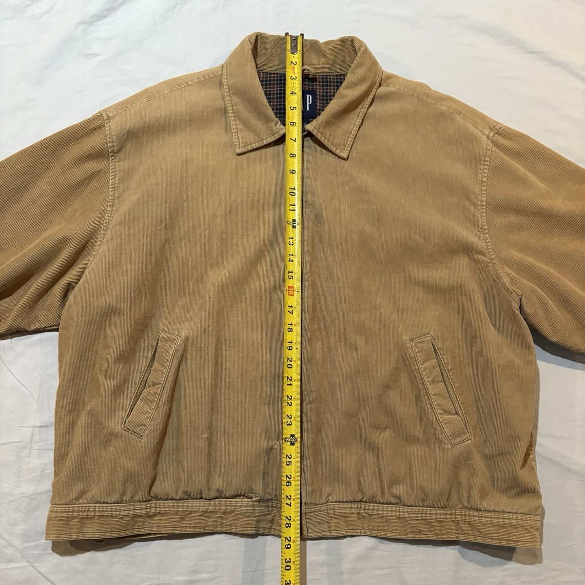 Vintage Gap Corduroy Full Zip Harrington Jacket Sz 2XL Plaid