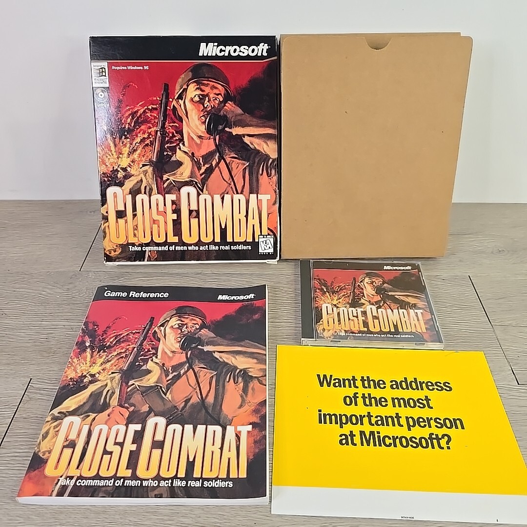 未使用（ゲームのみ）Microsoft / CLOSE COMBAT＋攻略本 Close Combat MAC OS Microsoft Game 1996 Vintage WW2 Army Miltary