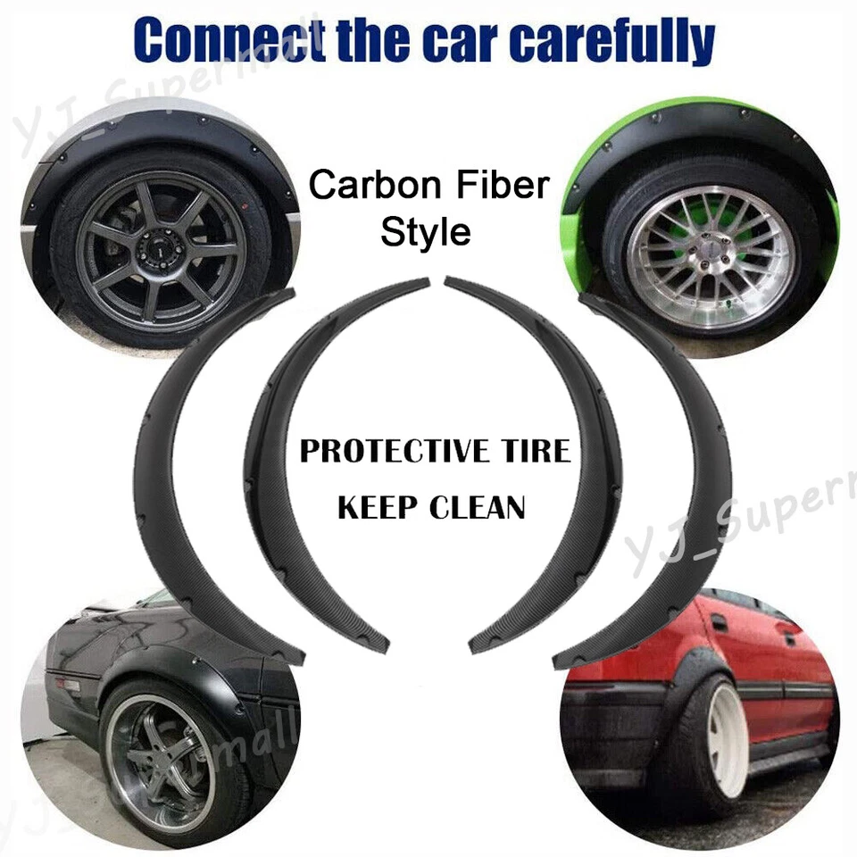 For Kia Soul ev KDM Carbon Fiber Fender Flares Body Kit Wheel Extra Arches Cover - Image 3 of 4