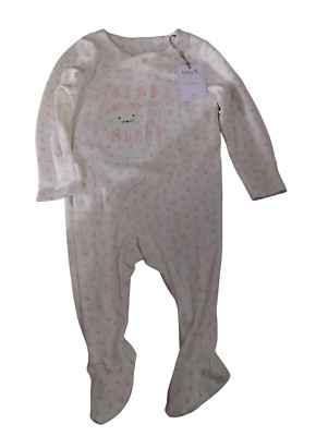 TU Babykleidung Schlafanzug Strampler weiß rosa 3-6m nagelneu mit Etikett