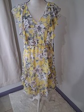 Gorgeous Tommy Hilfiger, Flutter Sleeve, Ruffle, Lined Dress 16, NWT Multi-Flral