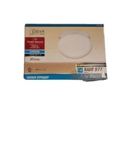 New In Box Patriot Lighting 1 Light Flush Mount White Finish And Glass Floresent
