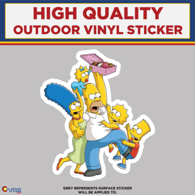 The Simpsons Fighting Over Donuts, High Quality Vinyl Stickers