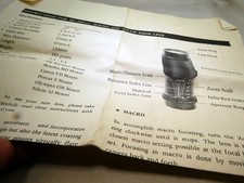 Instructions for 80-205MM F/4.5 LENS macro touch manual guide