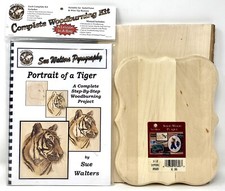 Sue Walters Pyrography Complete Woodburning Kit w/ 2 Walnut Hollow Wood Plaques