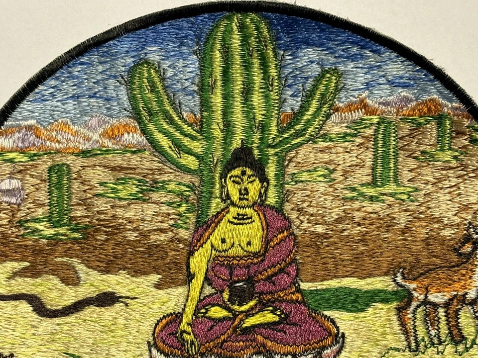 Buddha Patch 7.5 in Lotus Position Buddhist Buddhism Embroidered Large Size - Image 2 of 4