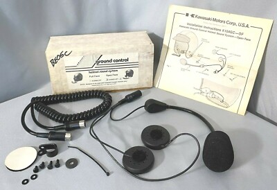 Kawasaki Ground Control Helmet Sound System Open Face K104GC-OF  NOS Vintage