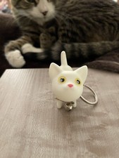 Cat Kitty Kitten Neko Kawaii Keychain White New