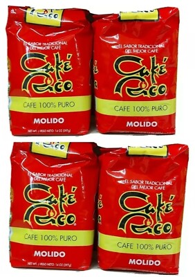 (X4 BAGS Of 14oz.) CAFE RICO COFFEE OF PUERTO RICO RICH COFFEE 100% PURE