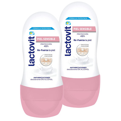 Lactovit Roll-On Deo for Sensitive Skin 1.7 oz 2-Pack 0% Aluminum