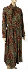 Vintage 80s Camel Red Paisley Midi Skirt Ascot Blouse Seperates Set L 12/14