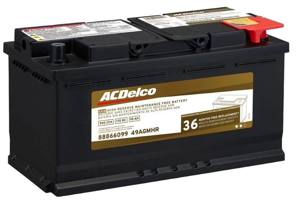 12V Battery AcDelco Universal AGM 95 Amp CCA 900 170 Reserve Capacity - Image 2 of 4