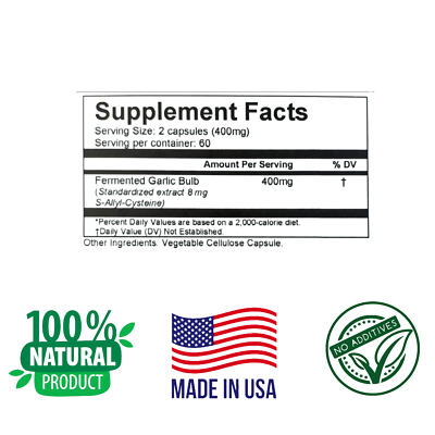 Black Garlic Extract Supplement – 120 Capsules For Blood Pressure Control, Heart Health & Overall Wellness