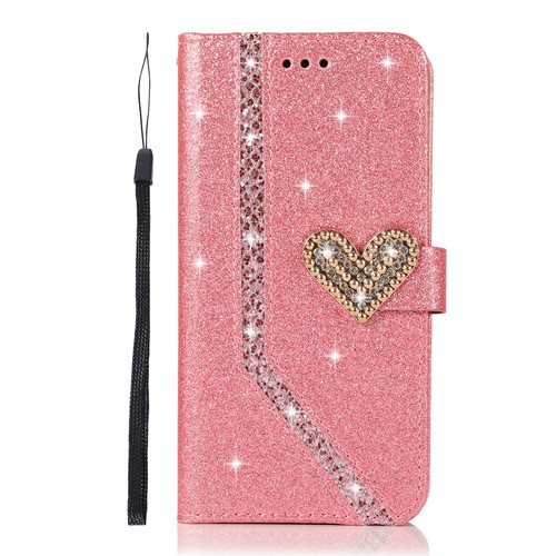 Luxury Bling PU Leather Wallet Case Phone Cover for Samsung S22 S21 S20 S23 S10E - Picture 15 of 17