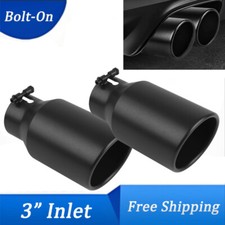 Set Of 2 Exhaust Tip For 3 Inlet 4.5 Outlet 9 Long Stainless Steel Rear Pipe Set Of 2 Exhaust Tip For 3 Inlet 4.5 Outlet 9 Long Stainless Steel Rear Pipe