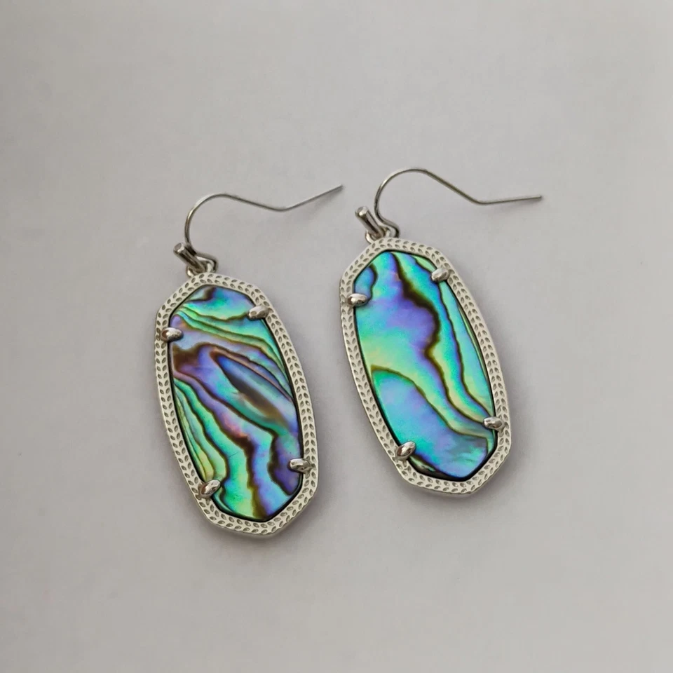 Firmado Kendra Scott Abulón Gota Pendientes Bisel Puntas Conjunto 1,75 pulgadas Foto 4 de 4