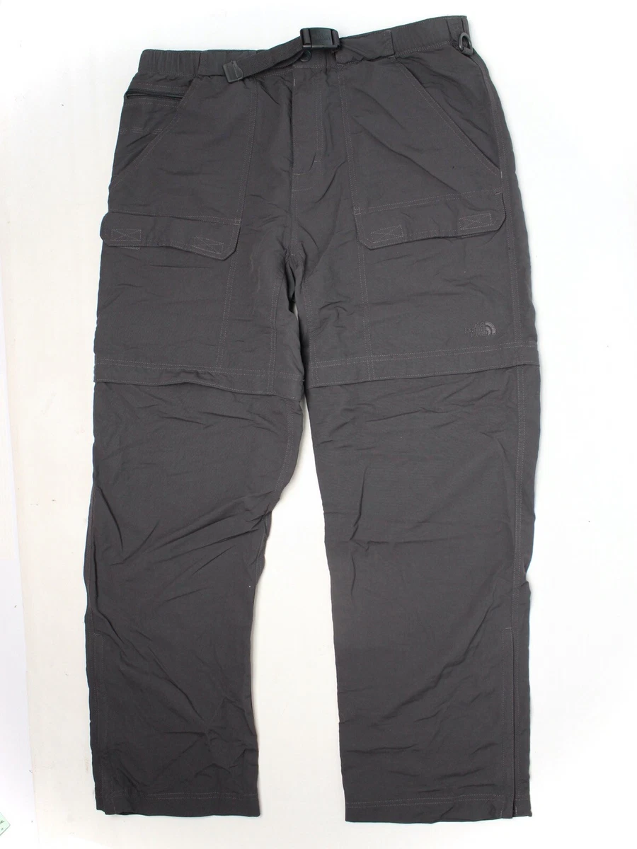 The North Face Mens Zip Off Pants Shorts L Gray Cargo Pockets with